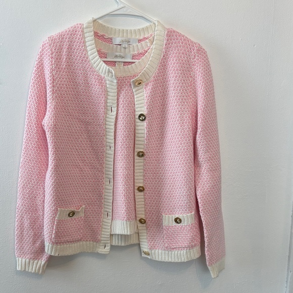 Lilly Pulitzer Sweaters - Pink and Cream Women's Sweater Set